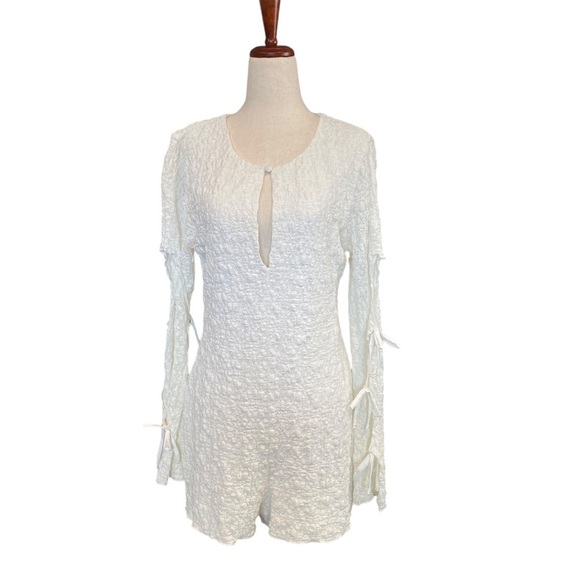 Tularosa Pants - Tularosa White Scoop Neck Romper Large New